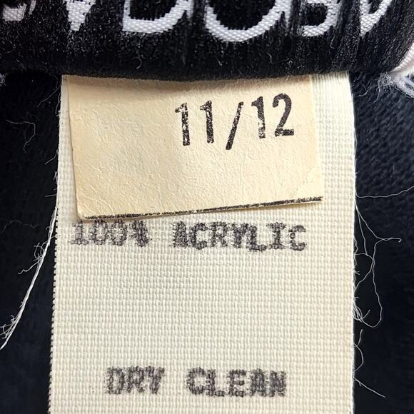 Vtg 80s Isadora NY Black Zebra Drop Waist Turtleneck Sweater Dress Size 11/12 - Picture 4 of 5